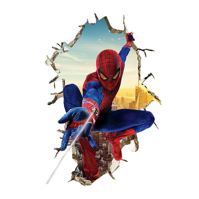 3D Transcendent Wall Spider Man Wall Stickers Living Room Decoration Background Wall Stickers Removable