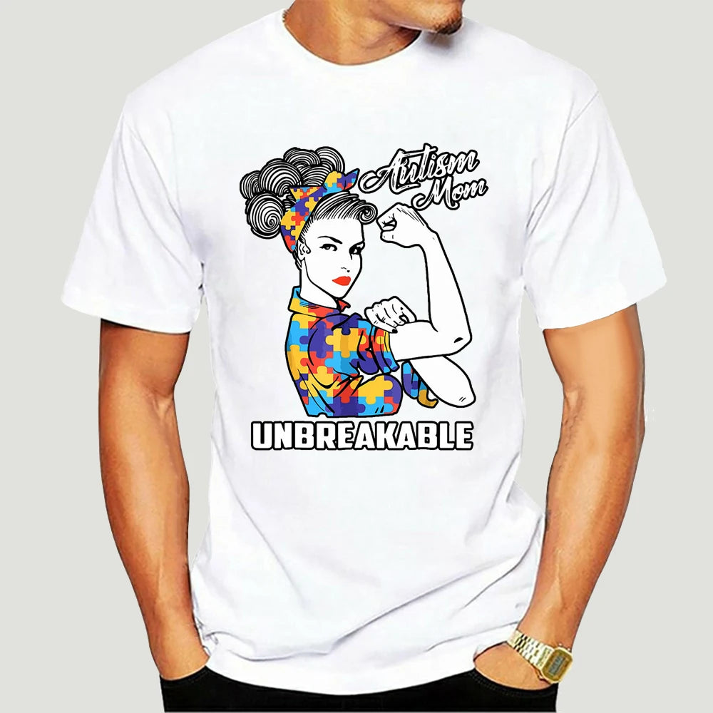 Autism Mom Unbreakable T-Shirt Autism Gift  2020 Short Sleeve Plus Size Print Men T Shirt  Army T Shirt 7027X