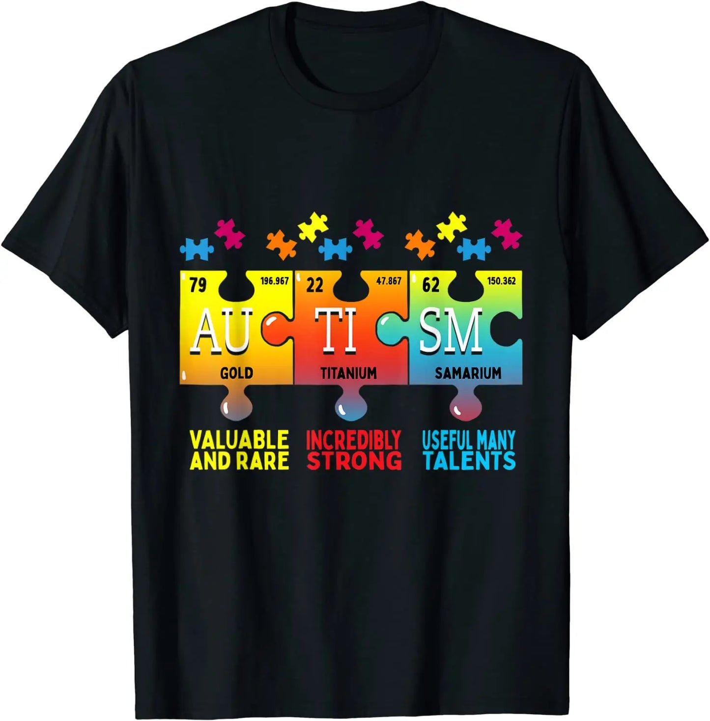 Autism Awareness Teacher Shirt Teach Hope Love Inspire T-Shirt Puzzle Chemical Elements Graphic Tee Tops Funny Novelty Gifts