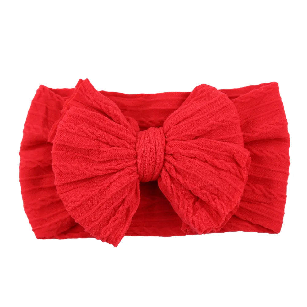 Solid Cable Bow Baby Headband for Child Nylon Layers Headwear Kids Elastic Turban Headwraps Newborn Boys Girls Hair Accessories