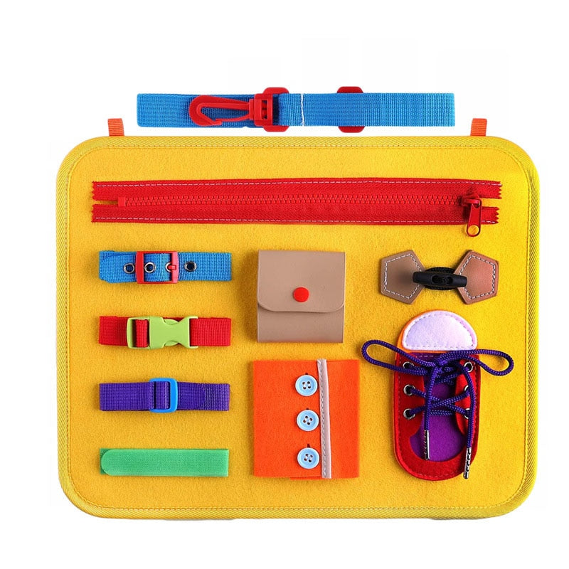 Montessori Busy Board Early Educational Toys Fine Motor Training Self-Care Ability Preschool Children Kids Sensory Education