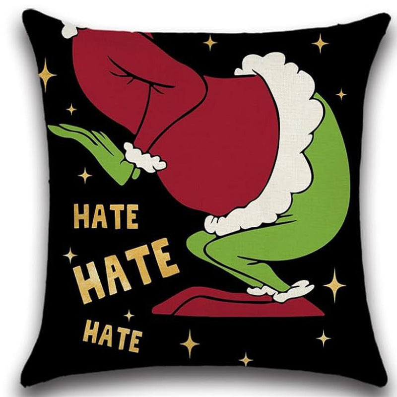 Greentown Christmas Pillow Cover Home Christmas Decoration Cushion Sofa Pillowcase