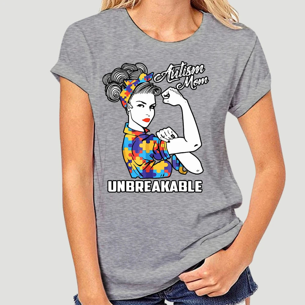 Autism Mom Unbreakable T-Shirt Autism Gift  2020 Short Sleeve Plus Size Print Men T Shirt  Army T Shirt 7027X