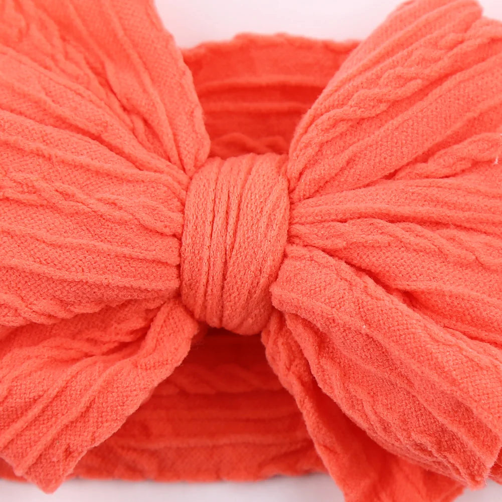 Solid Cable Bow Baby Headband for Child Nylon Layers Headwear Kids Elastic Turban Headwraps Newborn Boys Girls Hair Accessories