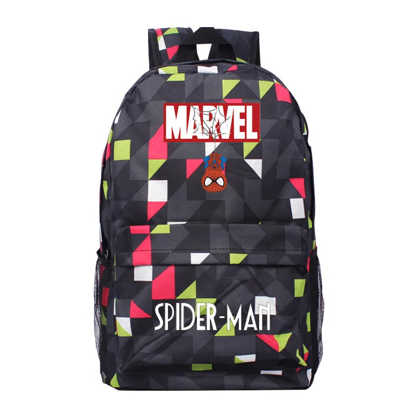 Disney Spider Man Night Light Backpack Backpack Backpack, Captain America Anime Game Peripheral Boy Cool Backpack