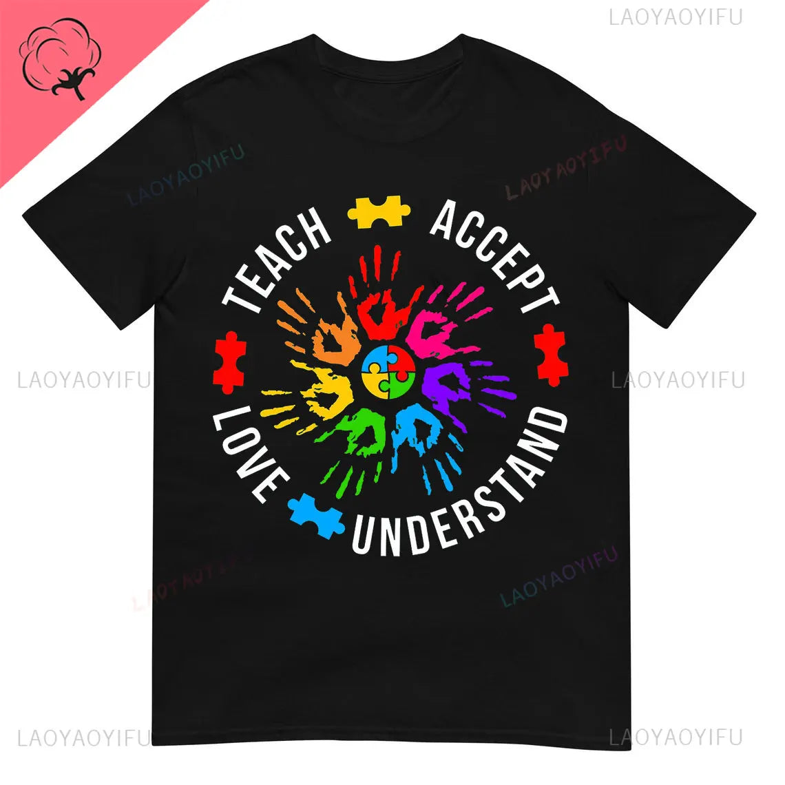 Autism Shirt Love Accept Support Autism T-shirt Vintage Awareness Gift Ropa Mujer Aesthetic Slim T Shirt Anime Graphic T Shirts