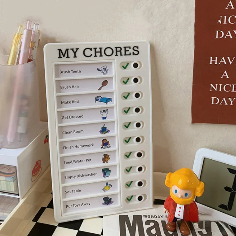 Memorandum Punch Card Device for Notes Daily Task Planning Board Portable Memo Checklist Board Elderly Child Note Board Reusable