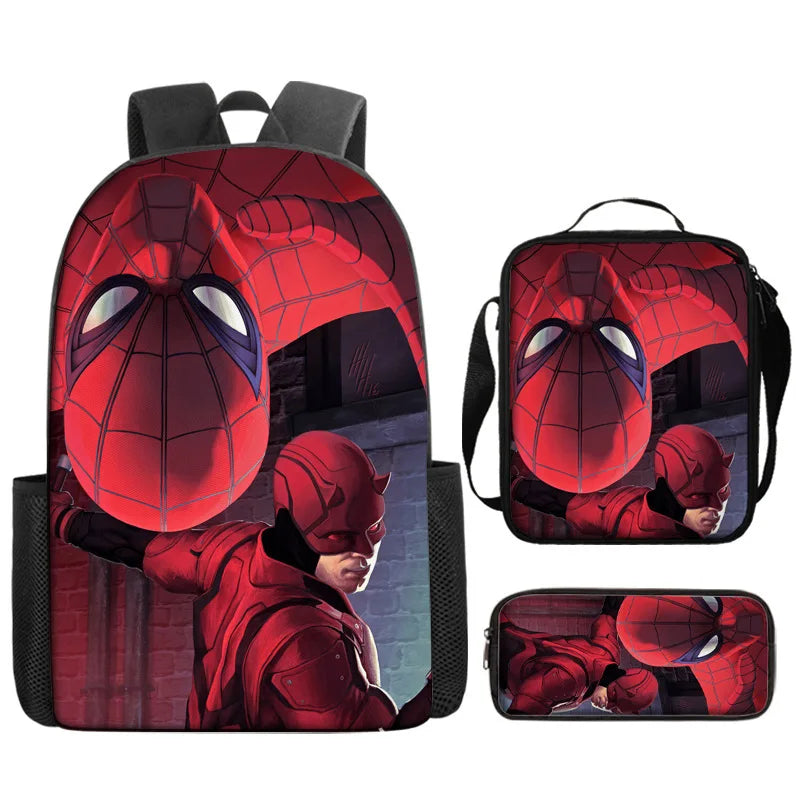 3pcs/set Kids Spiderman School Bags For Boys Girls 16inch Marvel Superhero Backpack Children Primary Book Bag Schoolbag