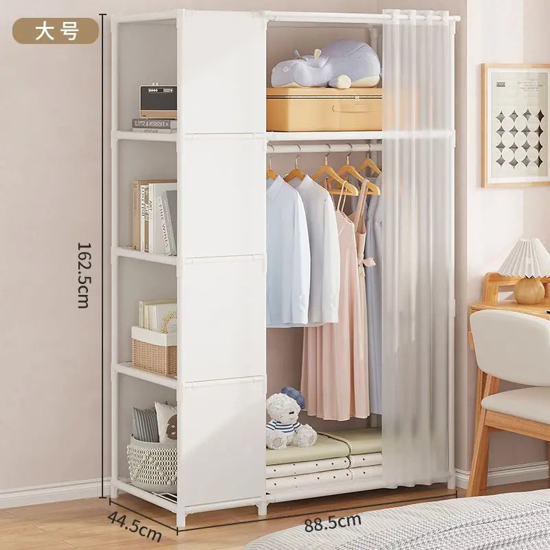 New Foldable Multi-layer Wardrobe Household Dustproof Wardrobe Simple Assembly DIY Storage Wardrobe Bedroom Open Storage Cabinet