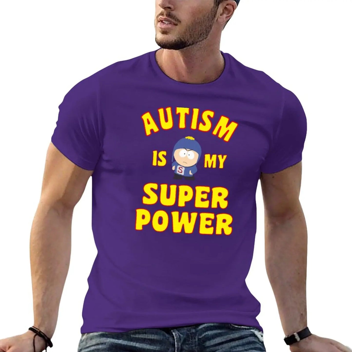 AUTISM IS MY SUPER POWER T-shirt customs plain anime mens plain t shirts