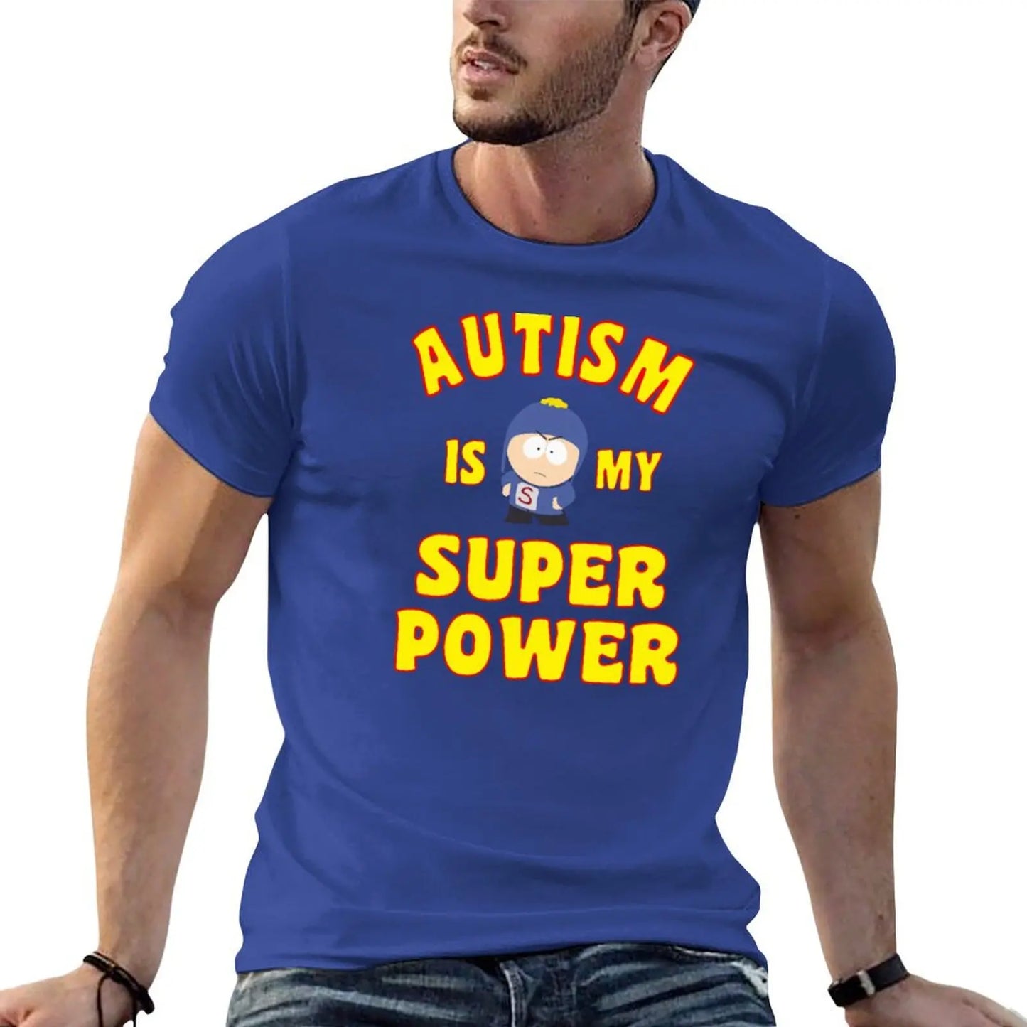 AUTISM IS MY SUPER POWER T-shirt customs plain anime mens plain t shirts