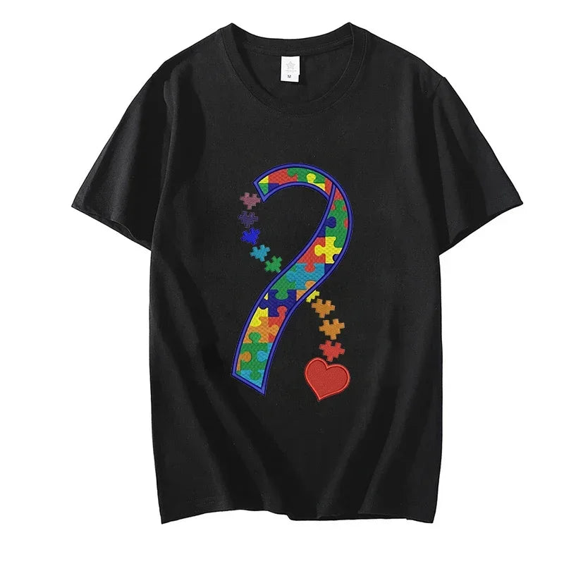 Autism Seeing The World Differently Print T Shirt for Women High Street Y2k Top Tees Harajuku Fashion T Shirt Hip Hop Streetwear