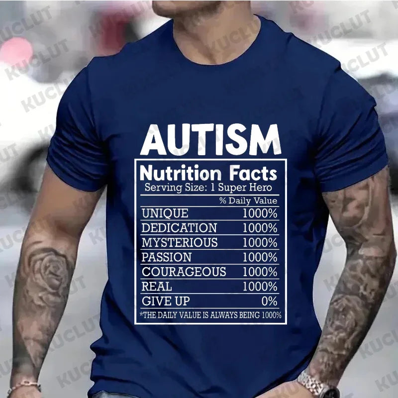 Men Clothing Autism Nutrition Shirt for Women Men Autism Awareness Month T-shirts Autism Quote Summer Tees Acceptance Y2k Tops