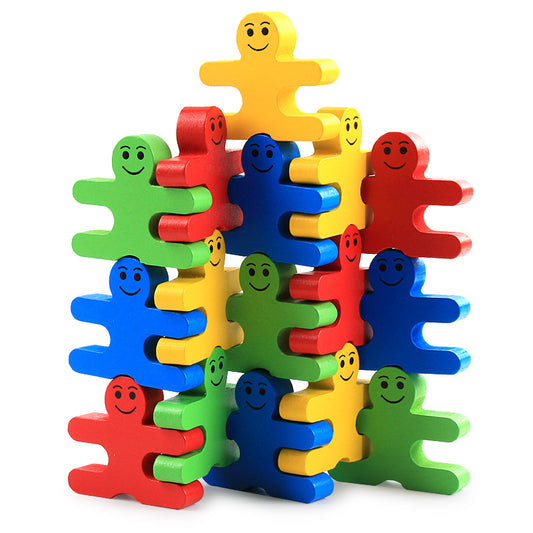 Cartoon Balance Villain Building Blocks Stacking Music Creative Wooden Children's Educational Wooden Kindergarten Early Education Toys