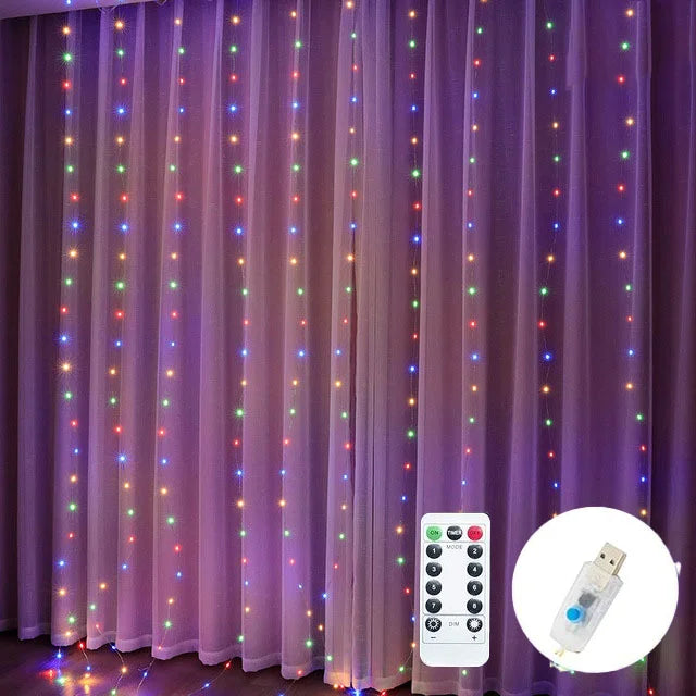 USB String Lights Holiday Wedding Fairy Light Garland Lights for Bedroom 3/4/6M Remote Control Curtain LED Christmas Decoration