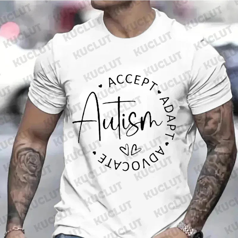 Autism Acceptance Shirt for Men Special Education Teacher Short Sleeve Tee Autism Awareness Month T-shirt Women Men Autism Tops