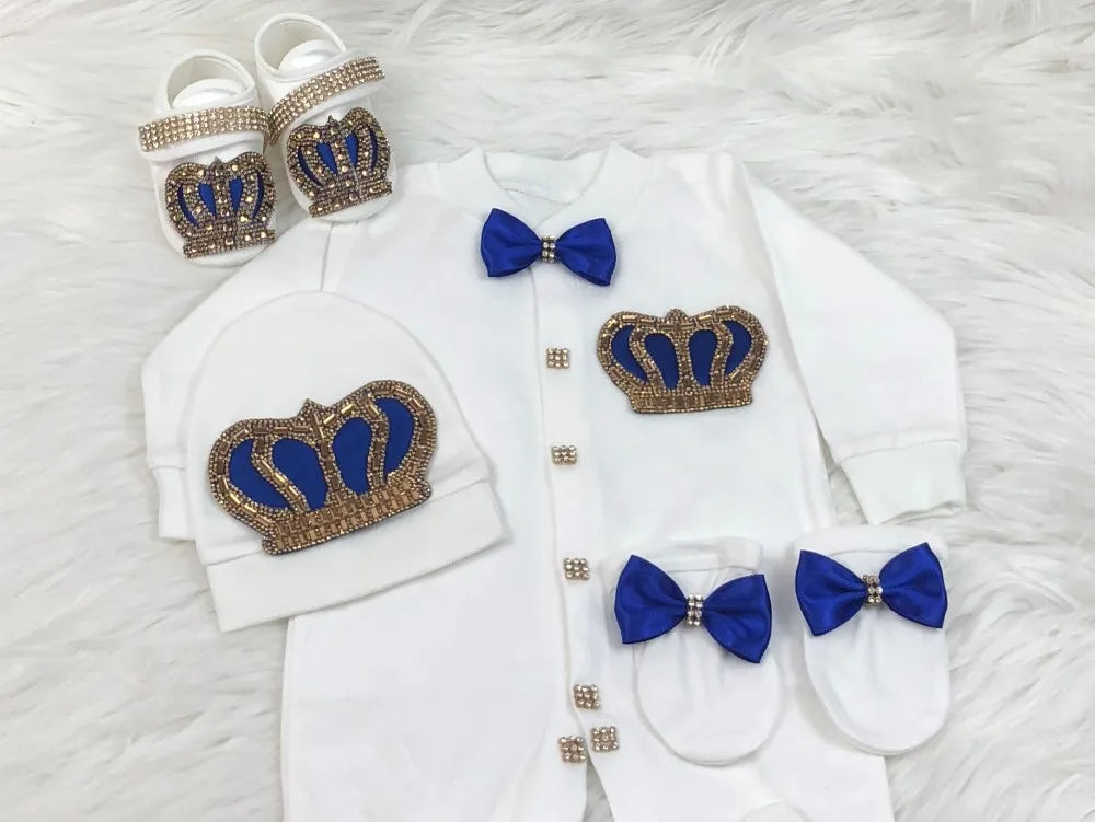 Dollbling Emerald Gold Crystal Luxury Baby Bling Romper Set My 1st Christmas Photography 4pcs Romper Hat Mittens Shoes Set