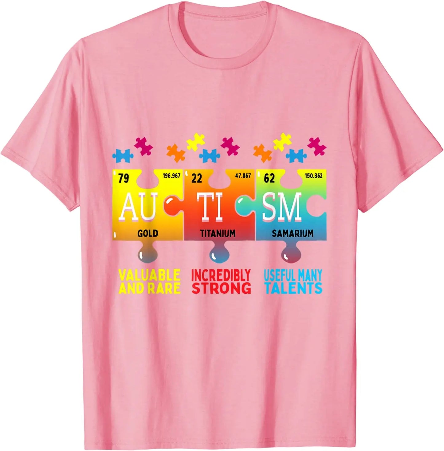 Autism Awareness Teacher Shirt Teach Hope Love Inspire T-Shirt Puzzle Chemical Elements Graphic Tee Tops Funny Novelty Gifts