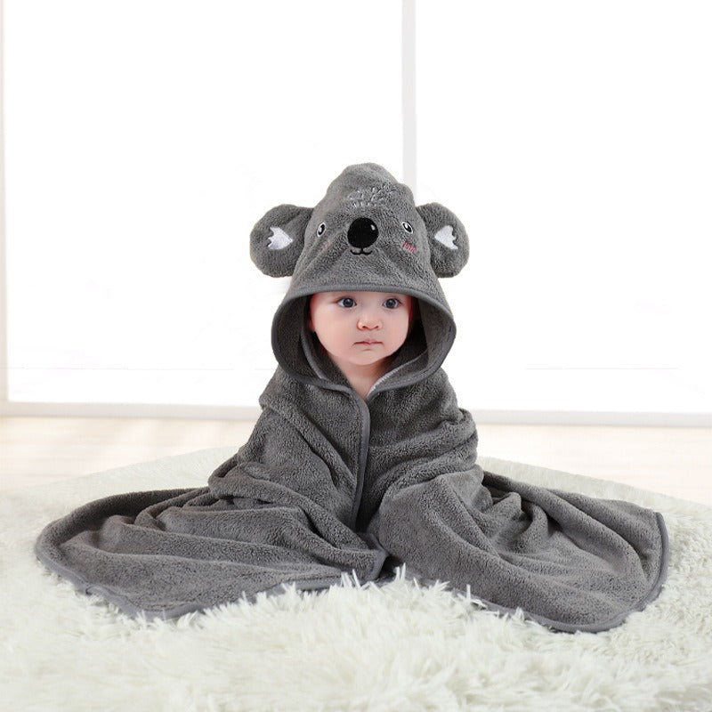 wholesale child baby cartoon animal face elephant hooded towel newborn