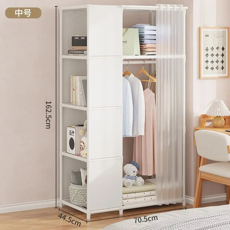 New Foldable Multi-layer Wardrobe Household Dustproof Wardrobe Simple Assembly DIY Storage Wardrobe Bedroom Open Storage Cabinet