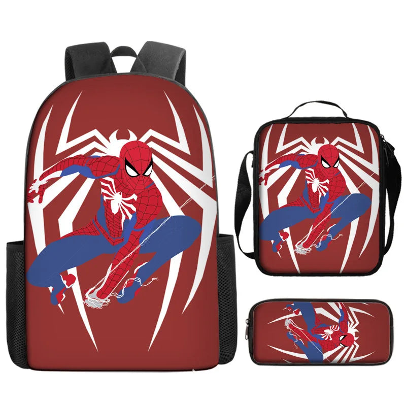 3pcs/set Kids Spiderman School Bags For Boys Girls 16inch Marvel Superhero Backpack Children Primary Book Bag Schoolbag