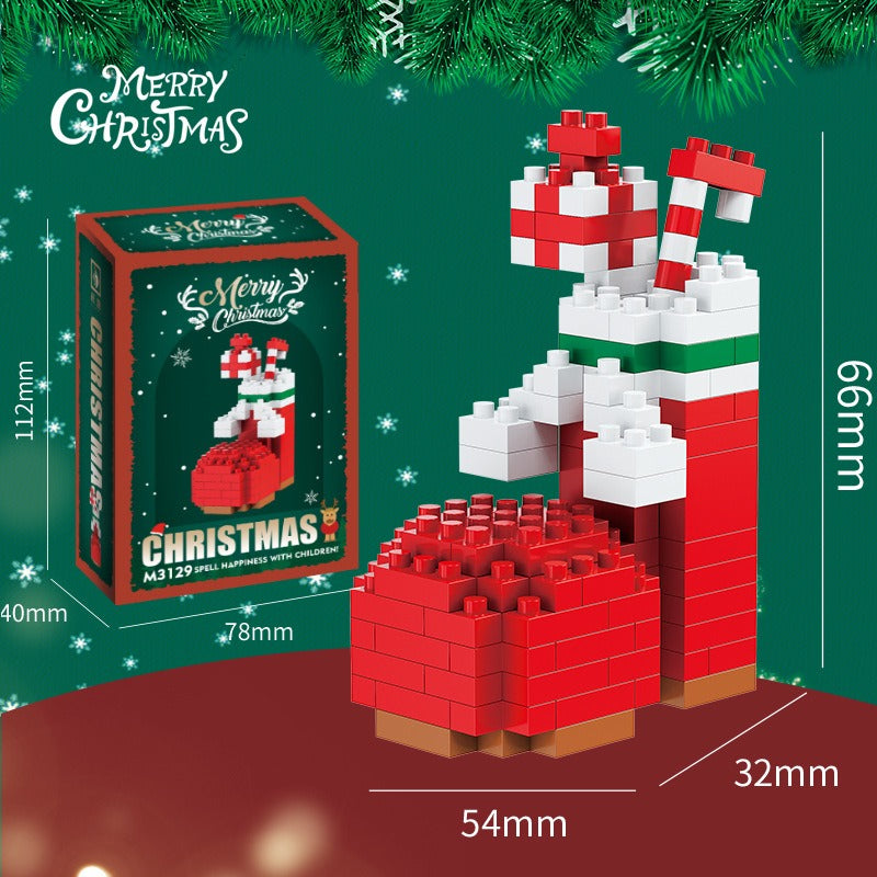 Compatible with building blocks, small particle assembly, snowman, Christmas reindeer, Christmas gifts, children's toy gifts