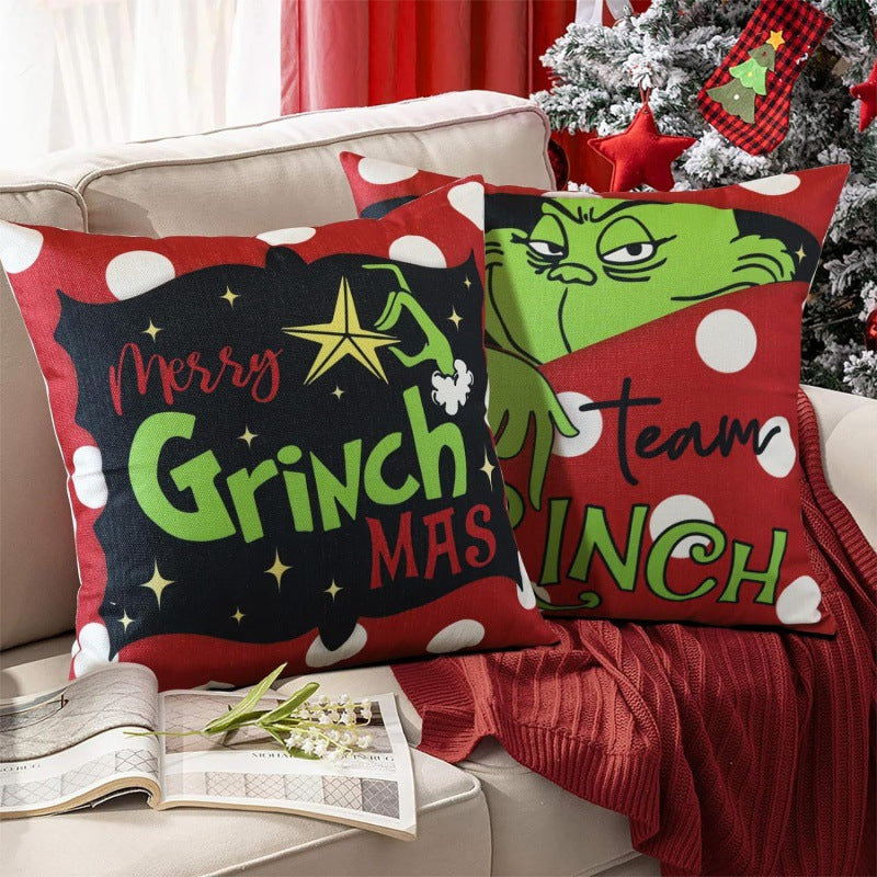 Greentown Christmas Pillow Cover Home Christmas Decoration Cushion Sofa Pillowcase