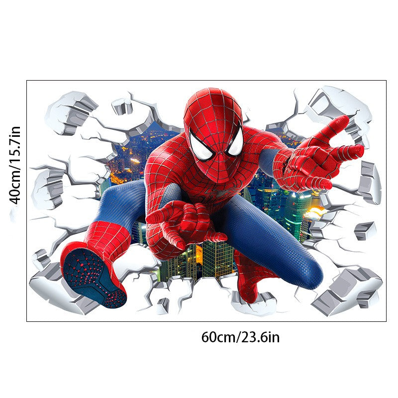 3D Transcendent Wall Spider Man Wall Stickers Living Room Decoration Background Wall Stickers Removable