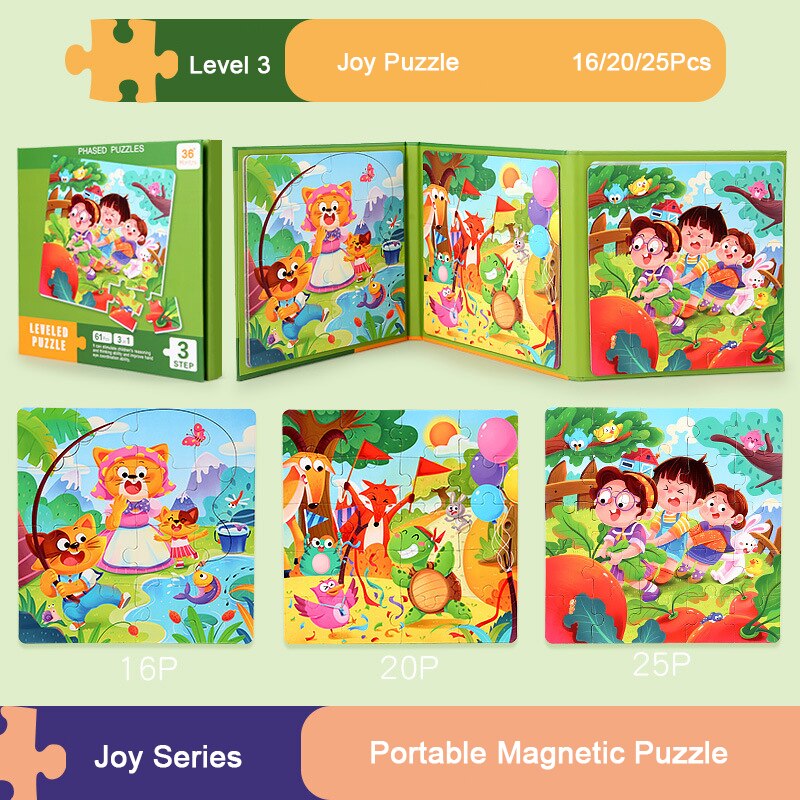 Children's Progressive Puzzle Magnetic Puzzle Young Magnetic Early Education Kindergarten 3 To 6 Years Old Boys And Girls Toys