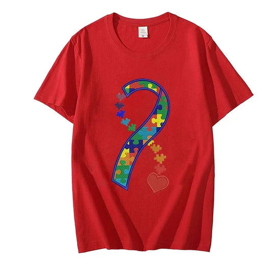 Autism Seeing The World Differently Print T Shirt for Women High Street Y2k Top Tees Harajuku Fashion T Shirt Hip Hop Streetwear