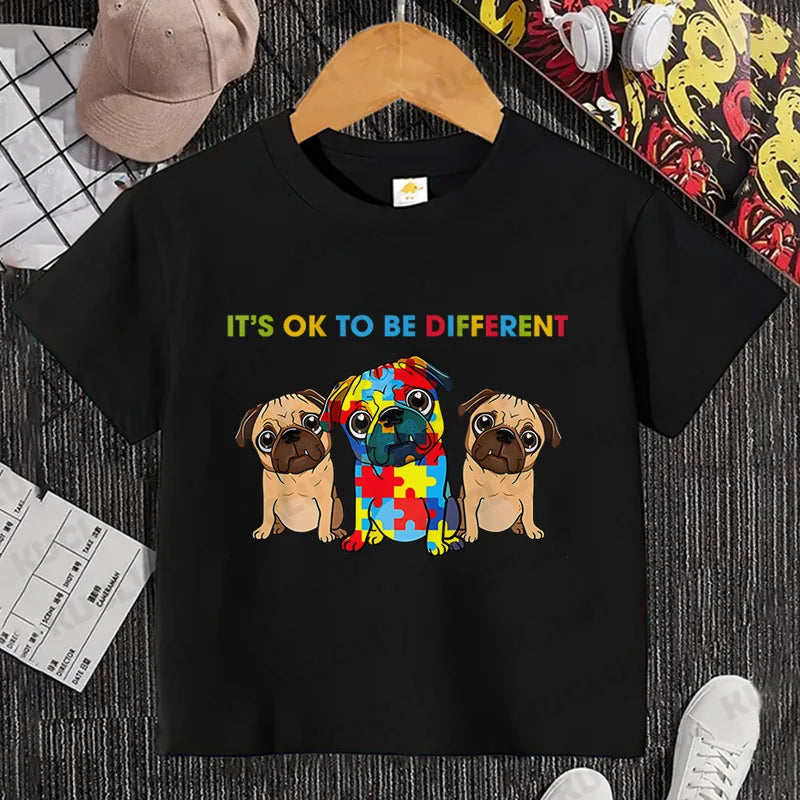 Autism Boys Girls T Shirt Short Sleeves Tops Girls Baby Children Clothing Fsahion Summer Tshirt Dinosaur Tee Toddler Clothes