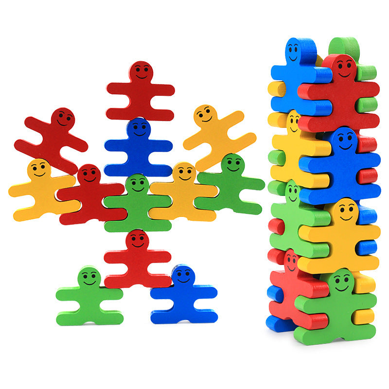 Cartoon Balance Villain Building Blocks Stacking Music Creative Wooden Children's Educational Wooden Kindergarten Early Education Toys