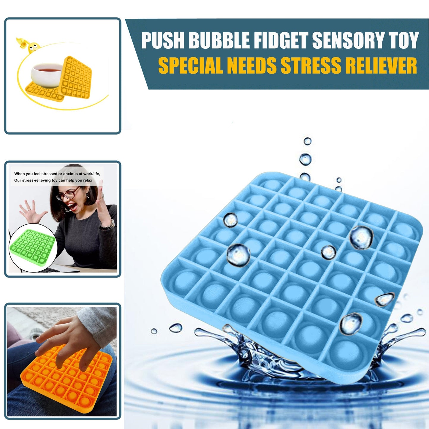 Push Pops Bubble Sensory Toy Autism Needs Squishy Stress Reliever Toys Adult Kid Funny Anti-stress Pops It Fidget Reliver Stress