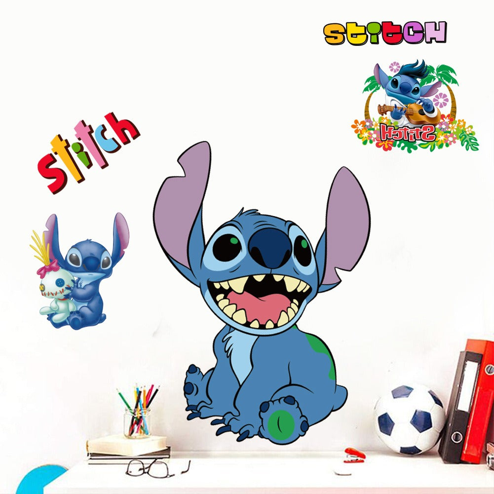 Stitch Children's Room Decoration Wall Stickers Self Adhesive Cartoon Stitch Broken Wall Baby Room Stickers