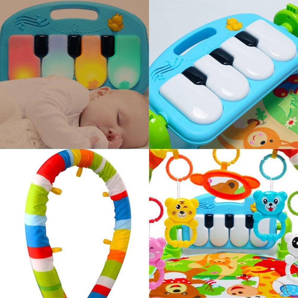 3 in 1 Baby Play Mat Rug Toys Crawling Music Play Game Developing Mat with Piano Keyboard Infant Carpet Education Rack Toy