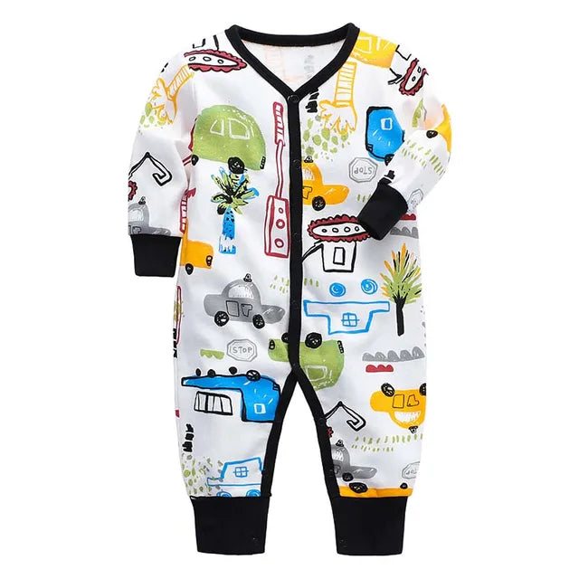 Newborn Footed Pajamas Zipper Girl and Boy Romper Long Sleeve Jumpsuit Cotton Solid White Fashion 0-24 Months Baby Clothes