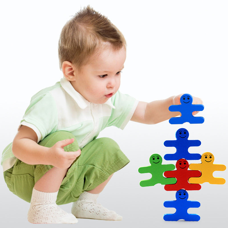 Cartoon Balance Villain Building Blocks Stacking Music Creative Wooden Children's Educational Wooden Kindergarten Early Education Toys