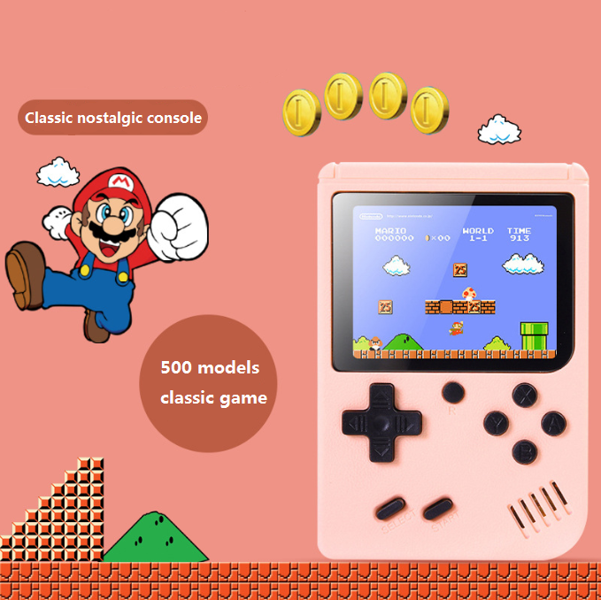 Macaron handheld game console for children and students nostalgic toys 500 in one classic mini handheld