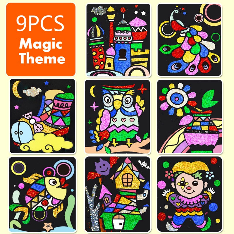 DIY Cartoon Magic Transfer Painting Crafts For Kids Arts And Crafts Toys For Children Creative Educational Learning Drawing Toys