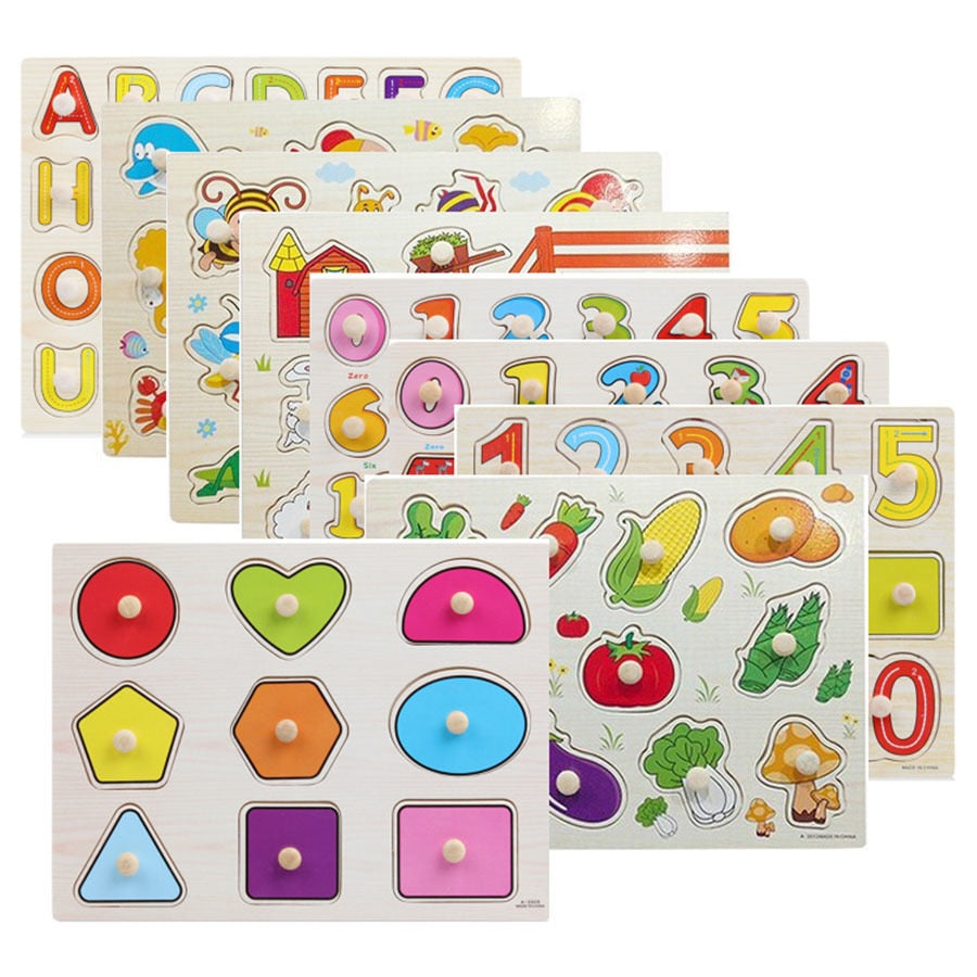 30cm Wooden Toys Jigsaw Puzzle Hand Grab For Kid Early Educational Toys Baby Toy