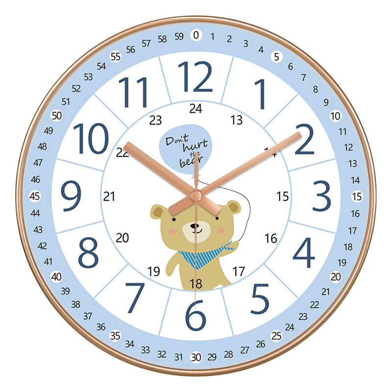 8 Inch Early Childhood Education Learning Silent Wall Clock Living Room Home Bedroom Clock Children's Room New Non Perforated Clock