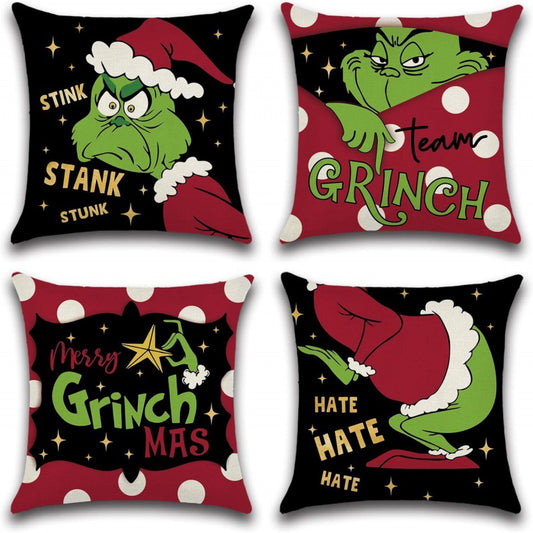 Greentown Christmas Pillow Cover Home Christmas Decoration Cushion Sofa Pillowcase