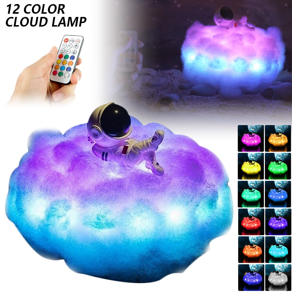 Special LED Colorful Clouds Astronaut Lamp With Rainbow Effect As Children's Night Light