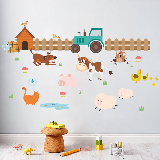 Cow Farm Children's Room Kindergarten Bedroom Living Room Background Wall Decoration Skirting Line Wall Sticker