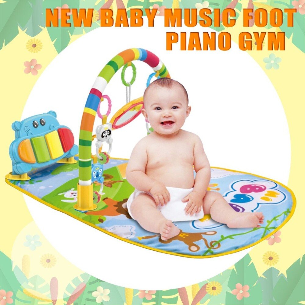 3 in 1 Baby Play Mat Rug Toys Crawling Music Play Game Developing Mat with Piano Keyboard Infant Carpet Education Rack Toy