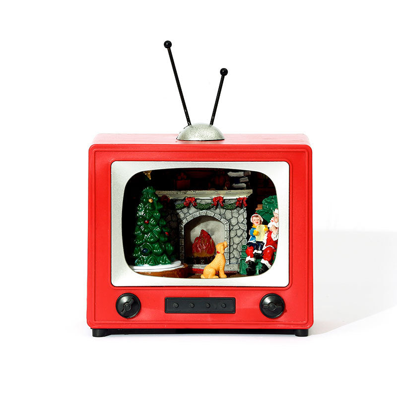 Christmas gifts will spin with music, resin TV, desktop ornaments, Christmas decorations