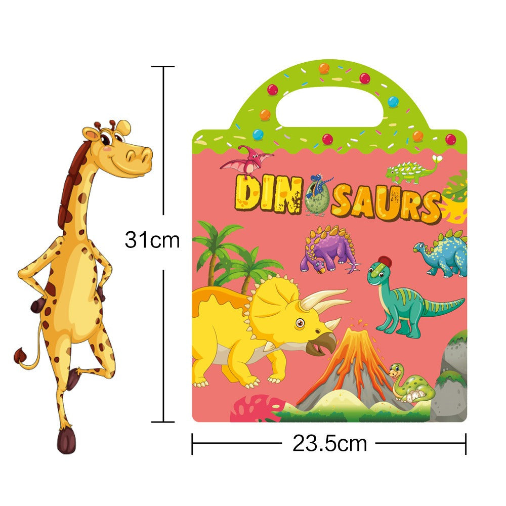 Children's Enlightenment Puzzle Sticker Book Animal Dinosaur Ocean Scene Sticker Sticker Book Handheld Jelly Sticker Book