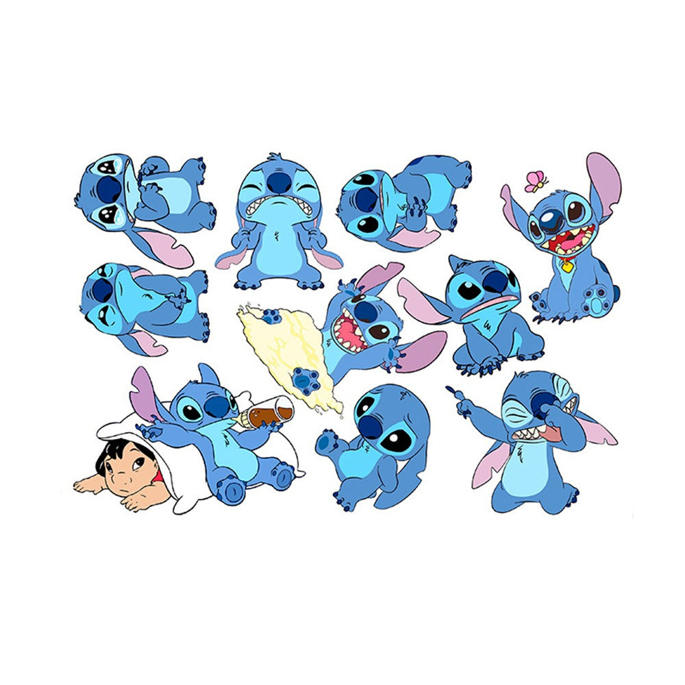 Stitch Children's Room Decoration Wall Stickers Self Adhesive Cartoon Stitch Broken Wall Baby Room Stickers