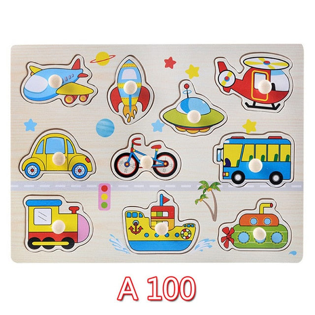 30cm Wooden Toys Jigsaw Puzzle Hand Grab For Kid Early Educational Toys Baby Toy