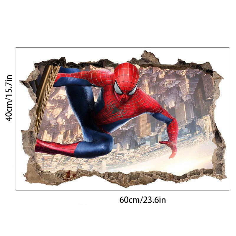 3D Transcendent Wall Spider Man Wall Stickers Living Room Decoration Background Wall Stickers Removable